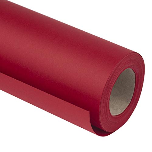 RUSPEPA Kraft Paper Roll - 30 inches x 32.8 feet - Recyclable Paper Perfect for Wrapping, Craft, Packing, Floor Covering, Dunnage, Parcel, Table Runner (Red)