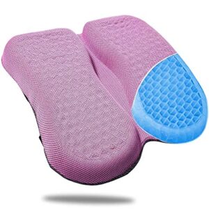 taibest gel seat cushion for long sitting, office chair cushion for sciatica pain relief, car seat cooling pad, gel cushion for wheelchair (light pink)