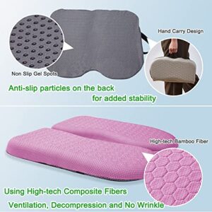 TaiBest Gel Seat Cushion for Long Sitting, Office Chair Cushion for Sciatica Pain Relief, Car Seat Cooling Pad, Gel Cushion for Wheelchair (Light Pink)