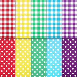 naler 60 sheets dots & buffalo plaid tissue paper rainbow color tissue paper for gift wrapping birthday party easter christmas holiday decoration, 14×20 inch