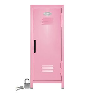mini locker with lock and key light pink -10.75″ tall x 4.125″ x 4.125″
