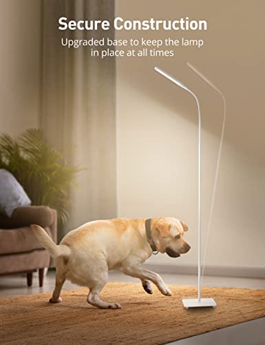 LED Floor Lamp, sympa Floor Lamp Features 4 Color Temperatures & 4 Brightness Levels, Standing Lamp with Adjustable Gooseneck, Touch Control, Stable Base Lamp for Living Room, Bedroom, Office