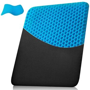 oswchic gel seat cushion pressure relief double layer honeycomb breathable chair cooling pad for car driver office wheel chair butt hip support tailbone sciatic nerve spine pain relief