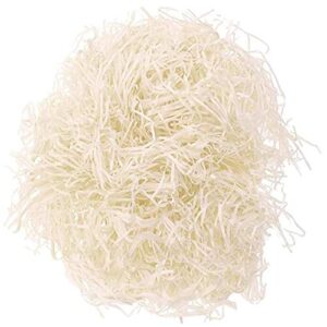1 pack about 100g filler shred paper craft shredded basket grass shred paper craft crinkle cut paper shred filler raffia paper shreds strands shredded crinkle confetti for gift wrapping(milky white)