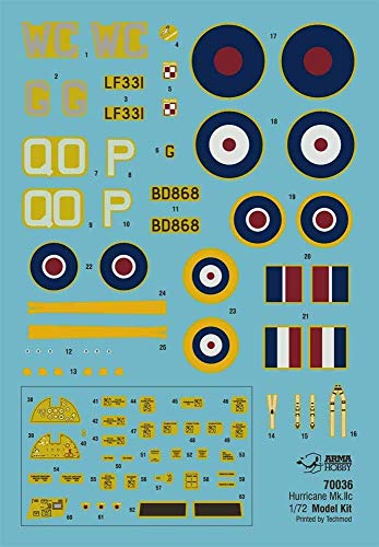 Arma Hobby 1/72 Scale Hurricane Mk IIc Model Kit - Plastic Model Building Kit # 70036