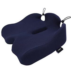 yuqre seat cushion, office chair car seat cushion, breathable memory foam non-slip for back, coccyx, sciatica, tailbone pain relief