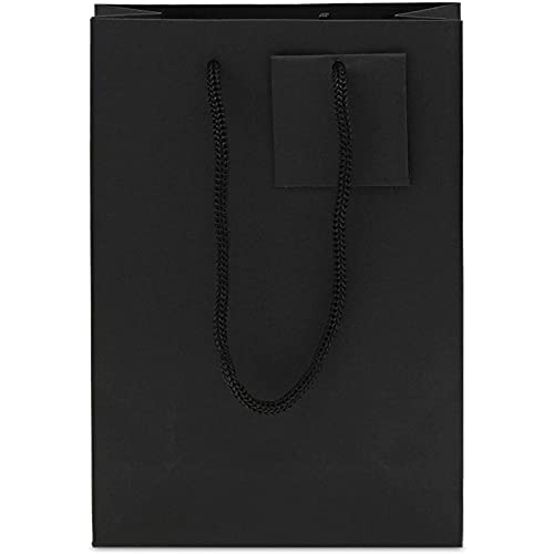 Sparkle and Bash Black Paper Gift Bags with Handles, Tags, Tissue Paper (8 x 5.5 In, 20 Pack)