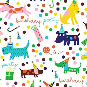 barkday birthday gift wrapping paper roll 24″ x 15′