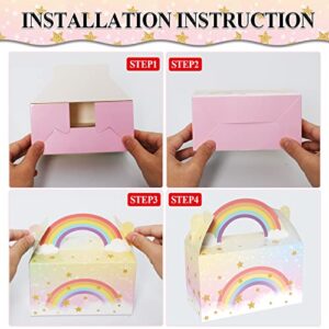 12 Pack Rainbow Party Favor Boxes Cloud Pastel Happy Birthday Treat Bags Rainbow Theme Colorful Candy Goodies Valentine's Day Gift Boxes for Baby Shower Party Decorations Supplies 6 x 3 x 3.5 Inches