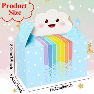 12 Pack Rainbow Party Favor Boxes Cloud Pastel Happy Birthday Treat Bags Rainbow Theme Colorful Candy Goodies Valentine's Day Gift Boxes for Baby Shower Party Decorations Supplies 6 x 3 x 3.5 Inches