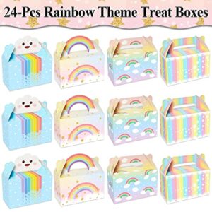 12 Pack Rainbow Party Favor Boxes Cloud Pastel Happy Birthday Treat Bags Rainbow Theme Colorful Candy Goodies Valentine's Day Gift Boxes for Baby Shower Party Decorations Supplies 6 x 3 x 3.5 Inches