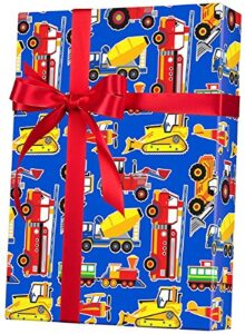 toy trucks big rig rolled gift wrap paper – 24″ x 15′