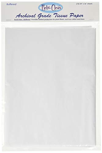 Retro Clean Archival Grade Tissue Paper, Buffered, 24-Inch by 36-Inch, 12 sheets