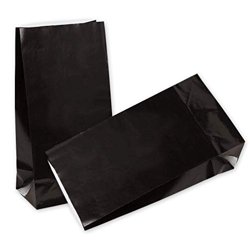 KEYYOOMY Small Paper Bags 24 CT Black Printed Party Favor Bags for Wedding Shower Kid's Birthday Party(9.4x 5.1x 3.1 in)