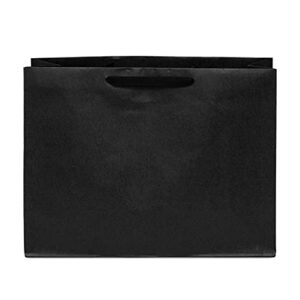 Prime Line Packaging Black Gift Bags with Handles - 50 Pack 16x6x12 Designer Shopping Bags in Bulk, Large Gift Wrap Euro Totes with Handles for Boutiques, Small Business