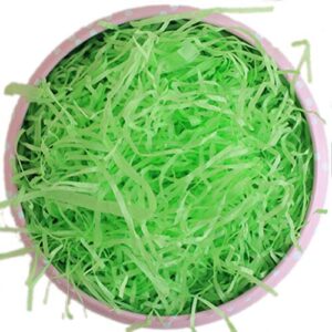 Wittocs Easter Green Grass Recyclable Paper Shred for Easter Basket Filler Creative Eggs Decor Filler Party Decoration Gift Packaging 200g