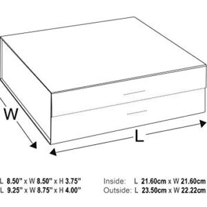 SKETCHGROUP Luxury Rainbow Gift Box with 2 Satin Ribbon and Magnetic Closure (Medium Deep Size)