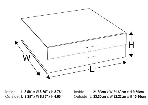 SKETCHGROUP Luxury Rainbow Gift Box with 2 Satin Ribbon and Magnetic Closure (Medium Deep Size)