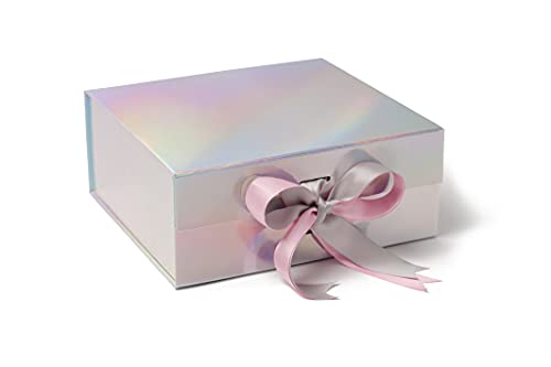 SKETCHGROUP Luxury Rainbow Gift Box with 2 Satin Ribbon and Magnetic Closure (Medium Deep Size)