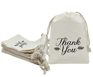 sanrich thank you drawstring bags 5×7 inch for party favor 20 pack gift goodies treat bags (5×7)
