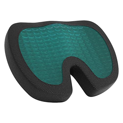 Amazon Basics Seat Cushion & Lumbar Support, Cool Gel Memory Foam, Black, 2-Pack