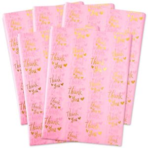 mr five 100 sheets large size gold thank you tissue paper bulk,20″ x 28″,gold thank you tissue paper for packaging,small business,gold tissue paper for mother’s day,birthday,thanksgiving (pink)