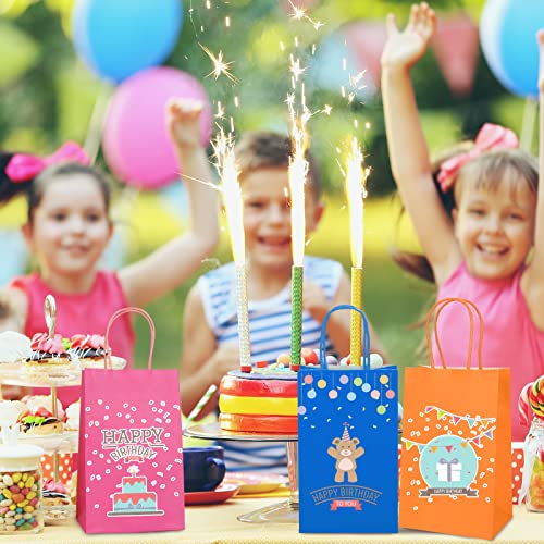 Moretoes 90pcs Party Favor Bags, 15 Colors Small Gift Bags Bulk, Goodie Bags with Handles for Kids Birthday, Candy, Crafts and Party Supplies