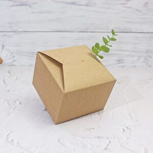 Brown Gift Box for Presents, 10 Pack Small Empty Kraft Gift Boxes with Ribbon For Packaging Candy, Cookie, Chocolate, Craft, Candle, and Other Small Gifts, 4.75” x 4.75” x 3.53” Cute Paper Boxes