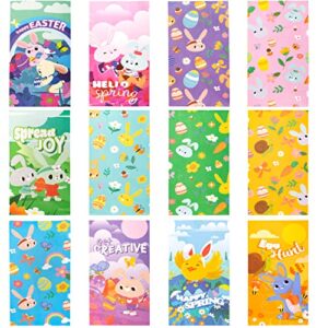 JOYIN 72 Pcs Easter Goodie Paper Bags, Flat Bottom Candy Bags for Kids Eggs Hunt, Easter Party Supplies Treat Bags