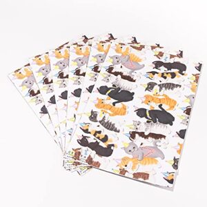 CENTRAL 23 - Fun Cat Wrapping Paper - 6 Sheets of Gift Wrap - For Men Women - Cat Conga - For Cat Owners - For Men Women - Recyclable