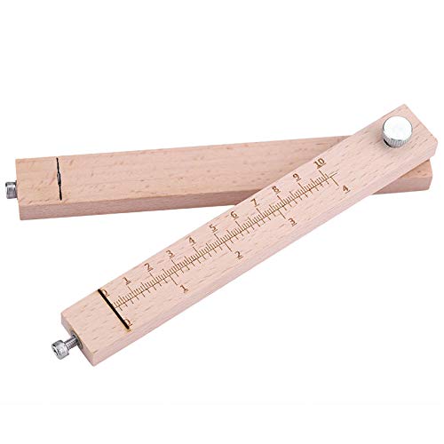 Leather Strip and Strap Cutter, DIY Leather Hand Cutting Tools, Adjustable Wooden Leather Cutter with 5 Blades, for Cutting Leather Strip and Strap