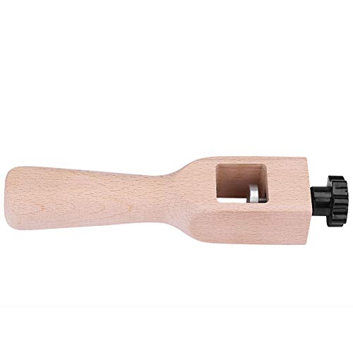 Leather Strip and Strap Cutter, DIY Leather Hand Cutting Tools, Adjustable Wooden Leather Cutter with 5 Blades, for Cutting Leather Strip and Strap