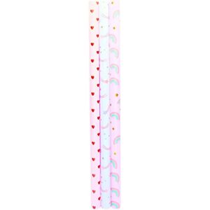 Sparkle and Bash Pink Wrapping Paper Roll (30 Inches x 16 Feet, 3 Rolls)