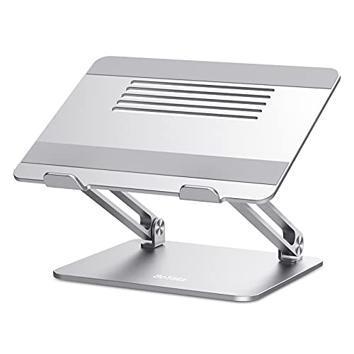 BoYata Laptop Stand, Adjustable Laptop Riser Ergonomic Computer Stand for Desk, Aluminum Laptop Holder Compatible for MacBook Pro/Air, Surface Laptop and Other Laptops up to 15 Inches