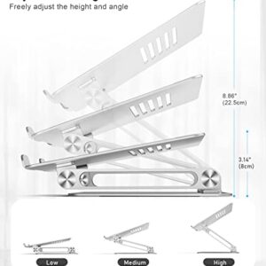 BoYata Laptop Stand, Adjustable Laptop Riser Ergonomic Computer Stand for Desk, Aluminum Laptop Holder Compatible for MacBook Pro/Air, Surface Laptop and Other Laptops up to 15 Inches