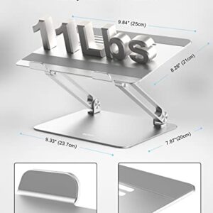 BoYata Laptop Stand, Adjustable Laptop Riser Ergonomic Computer Stand for Desk, Aluminum Laptop Holder Compatible for MacBook Pro/Air, Surface Laptop and Other Laptops up to 15 Inches