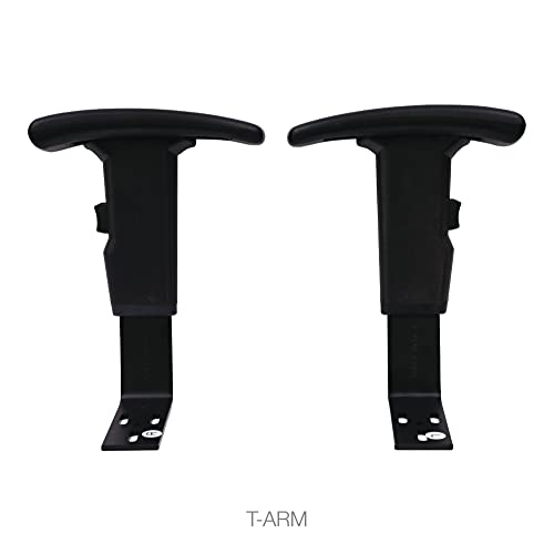 Alera ALEIN49AKA10B Height-Adjustable T-Arms for Essentia and Interval Series Chairs - Black (1 Pair)