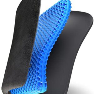 Large Gel Seat Cushion for Tailbone Pain Relief - Soft Cozy Plush Cover with Cooling Honeycomb Pad - Pressure Relief for Car, Office, Chair, Home - Comfort and Support while Sitting at a Desk or Floor