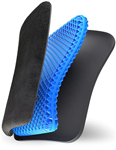 Large Gel Seat Cushion for Tailbone Pain Relief - Soft Cozy Plush Cover with Cooling Honeycomb Pad - Pressure Relief for Car, Office, Chair, Home - Comfort and Support while Sitting at a Desk or Floor