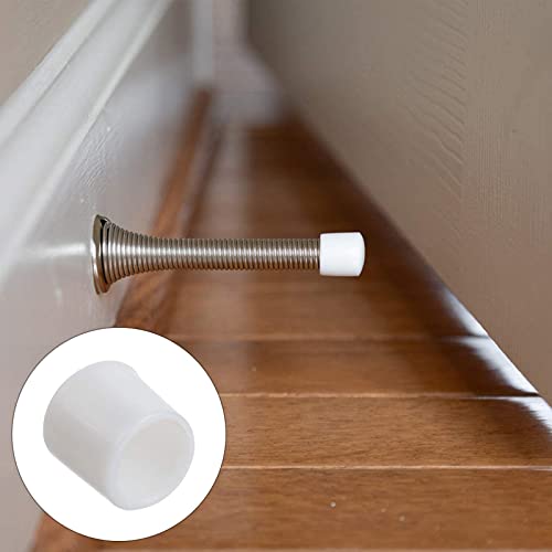 Door Stoppers for Bottom of Door Rubber Bumper Tips Rubber Stopper Caps for Door Wall Protector, 16pcs, White