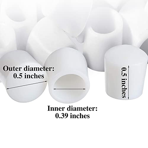 Door Stoppers for Bottom of Door Rubber Bumper Tips Rubber Stopper Caps for Door Wall Protector, 16pcs, White