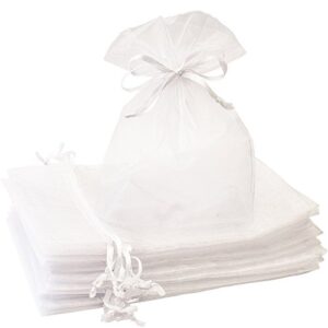 creative organza bags 100pcs 5×7 inch white gift pouch with satin drawstring perfect for wedding baptise party favors candy jewelry cosmetics