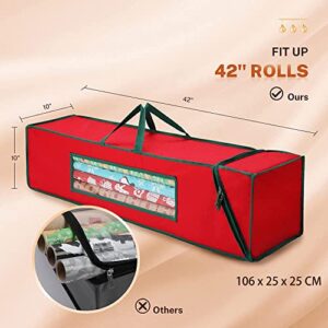 MaidMAX Wrapping Paper Storage Gift Wrap Organizer Fits 42 Inch Long Rolls Christmas Wrapping Storage with Clear Window 42 x 10 x 10 Inch