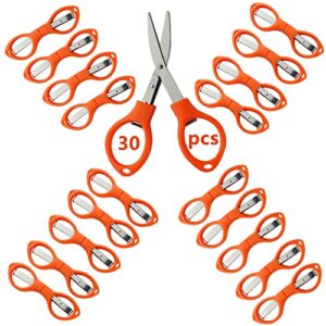 30 pcs mini folding travel pocket scissors for home and travel (orange)