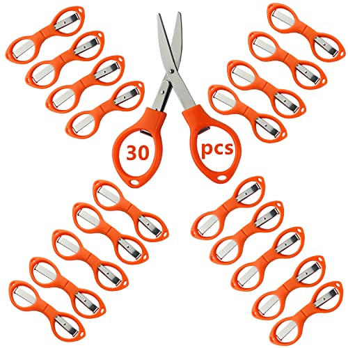 30 Pcs Mini Folding Travel Pocket Scissors for Home and Travel (Orange)