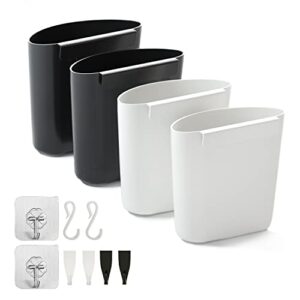 4 pack hanging cup holders with 8 hooks, rolling utility cart accessories under sink organizer accessories kitchen storage accessories office storage supplies bathroom organizer accessories