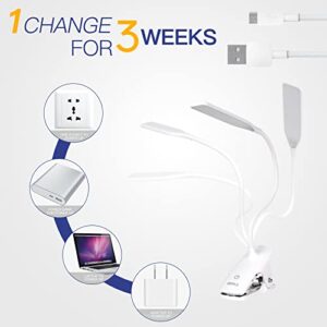 OPPLE LED Desk Lamp with Clamp Clip on Book Light for Reading with 360° Flexible Gooseneck, 3 Kinds of Brightness LED Desk Light, Clip on Light for Headboard, Desk, Table