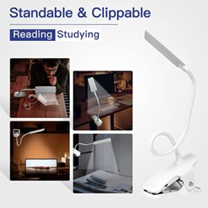 OPPLE LED Desk Lamp with Clamp Clip on Book Light for Reading with 360° Flexible Gooseneck, 3 Kinds of Brightness LED Desk Light, Clip on Light for Headboard, Desk, Table