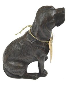 lulu decor, cast iron decorative dog door stopper, doorstops, sculpture, dog statue (antique black 4 lbs)
