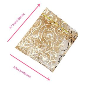 Wedding Favors Small Gift Bags, 100pcs 3.9x4.7 Inch (10x12cm) Gold Organza Bags for Party Favor Bags Small Business Candy Bags Mesh Bag (Gold, 3.9''x4.7'')